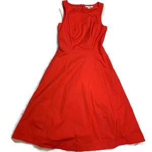 Boden Red Flare Dress Sleeveless with Pockets 10